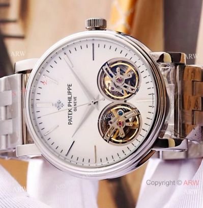 Fake Patek Philippe Geneve Complications Watches SS White Dial